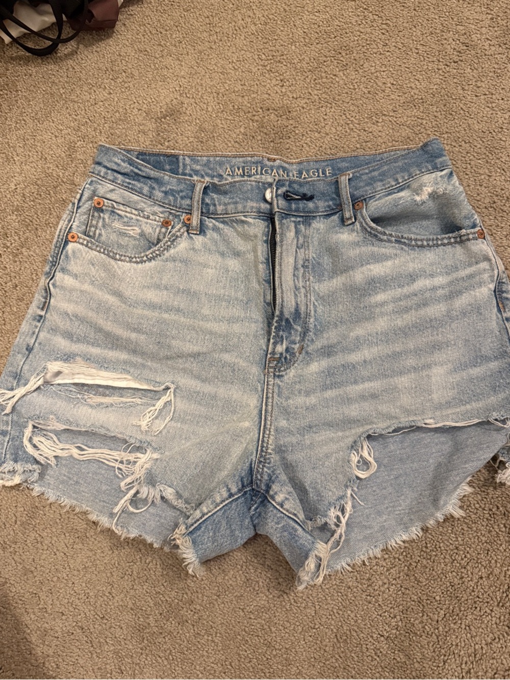 American Eagle Outfitters Light Wash Distressed Denim Shorts